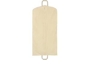 Mainetti Custodie Copriabiti, in Tessuto Cotone, con Cerniera Centrale, Antipolvere e Traspirante, Colore Naturale, Dimensione 60x140cm con Manici, 5 Pezzi per Confezione