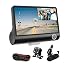 Produktbild Hangang Auto Dash Cam - 1080P HD 3 Kanal Auto Dashbord Kamera, 140 Grad Weitwinkel Auto Recorder mit 4 "IPS-Display, G-Sensor, HDR, Loop Recording, Bewegungserkennung
