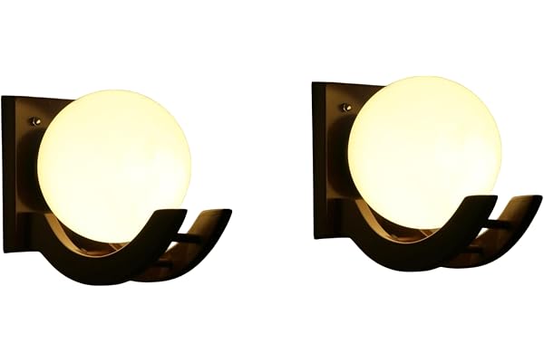 ONECYA ROYAL FANCY Traditional Indoor Wall Light Brown Color Globe Shape E27 Holder Upto 100-Watts Made in India (Bulb Not Included) Pack of 1(Matel) (Antique, 2)