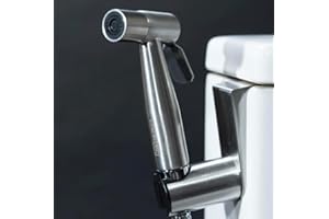 MAGNIFIAK Douchette WC (Brevet Déposé) de Marque Française pour Toilette avec Jet Réglable - Bidet Hygiénique avec Robinet 3 Voies, Pistolet, Flexible et Support Inclus - Kit Hygiene Intime Complet (Inox)