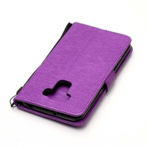 Erdong   Funda de piel Para Asus Zenfone 3 Max ZC553KL 5 5   Carcasa Libro de Cuero Impresi  n Con Tapa y Cartera Correa de mano - Cuero de la PU Con TPU Silicona Case Interna Suave  Soporte Plegable  Ranuras para Tarjetas y Billetera  Cierre Magn  tico - Dise  o de Mariposa y Flor caso Para Asus Zenfone 3 Max ZC553KL 5 5   P  rpura