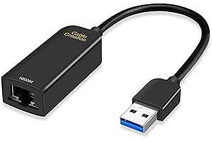 USB 3.0 LAN Adapter, CableCreation USB auf RJ45 10/100/1000 Mbit/s Gigabit Ethernet Adapter, USB 3.0 Netzwerkkabel Kompatibel mit MacBook, Xiao Mi Box, Switch(NS), PC, Schwarz