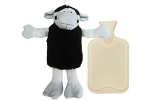 ANYINGKAI Bolsa de agua caliente prémium,Bolsa de Agua Caliente para el Alivio del Dolor,Botellas de Agua Caliente de Goma,Felpa Bolsas Agua Caliente,Hot water bottle with cover (I)