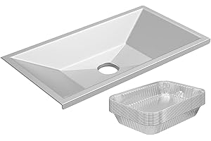PETKAO 99251 Drip Pan w/ 6415 Aluminum Foil Grease Tray Liner for Weber Genesis Silver A, Spirit 500, 500 LX, 520, 530, Spirit E210 Grill Grease Tray Replacement, Spirit 200 SER w/ Side-Mounted Control Knobs