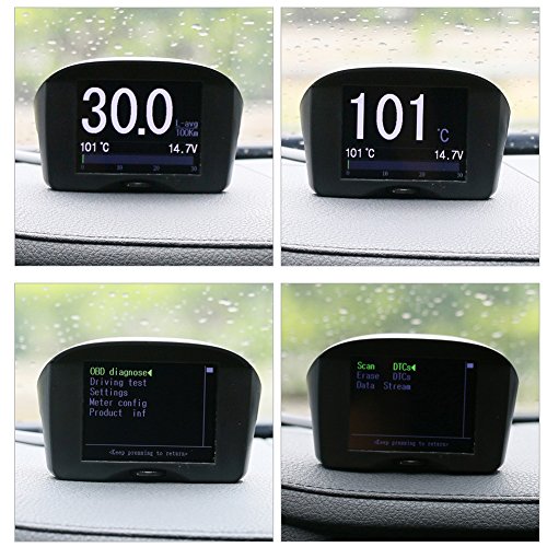 autool Auto OBDII Digital kmh/MPH Tachometer & Overspeed Alarm Auto gemeinsamen Fault Code Scanner Wasser Temperatur Messgerät Mit LCD Display für 12 V die meisten Benzin und Diesel Fahrzeuge - 3