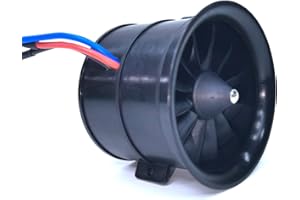 DoBoFo EDF 70mm 4S 3400KV 16.8V 12 Blades with 80A ESC, Electric Ducted Fan with Electronic Speed Controller, RC Jet Engine, Brushless Motor, Remote Control Model Replacement Airplane Parts DIY