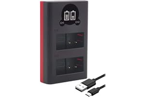 Baxxtar DMW-BLC12 E BP-DC12 Akku Ladegerät - Mini LCD Dual (18622) - Versorgung über USB-C oder Micro-USB
