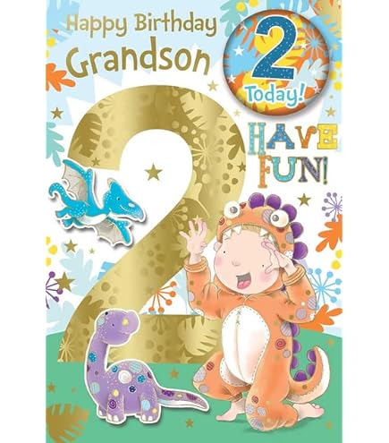 Jonny Javelin Wonderful Grandson 2nd Birthday Card - Happy