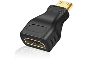 ZHDWC Female to Male Gold Plated Mini HDMI Adapter - Compatible with HDMI V1.1 to V1.3, HDTVs and Devices