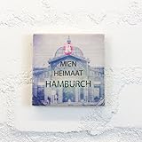 Hamburg auf Holz - MIEN HEIMAAT HAMBURCH 3 Fischauktionshalle - 10x10 cm - Holzbild, Wandbild, Landhausstil, Shabby Chic, Vintage, Bilder, Motive, Hamburg, Geschenkidee, Souvenier, Deko