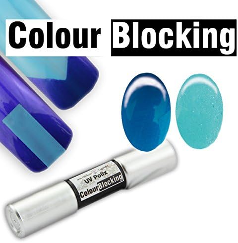 EigenArt Nail ArtUV Gel Polish Colour BLOCKING - turquoise/royal blue, 2x 5ml