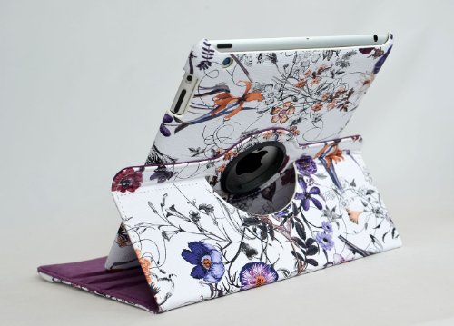 inShang Hülle für Apple iPad 2 iPad 3 iPad 4, Edles PU Leder Tasche Hülle Skins Etui Schutzhülle Ständer Smart Case Cover für Tablet iPad, Super Automatische Einschlaf-/Aufwach funktion, 360 Grad rotierende Schutzhülle mit Standfunktion + inShang Logo hochwertigen Stylus Eingabestift Stift - 5