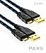 Price comparison product image 2 x 4m PAXO USB charger and data cable for PS4 Controller, phone, camera, USB to micro-USB, braided, gilded, blue-black