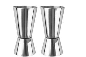 KINDPACK Vaso Medidor para Cócteles,2 piezas Vaso Medidor Acero Inoxidable Bar Cocktai Jigger Inoxidable Jigger de cóctel Doble Taza Bebidas Copas Cocteleras Barra para Licor, Bebidas, Vino, Ginebra, Whisky