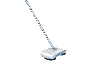 Hemore Hand Push Sweeper, 3 in 1 Manual Floor Sweeper, Sweeping Mop Vacuum Cleaner, Home Cleaning Tool for Sweeping Mopping (Blue)