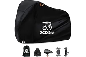 ZCOINS Housse de Vélo Haute Densité Imperméable pour 1 ou 2 Vélos, Housse de Vélo Légère et Durable pour Rangement Extérieur Résistant aux UV Anti-Poussière Protection pour VTT Avec Sac de Rangement