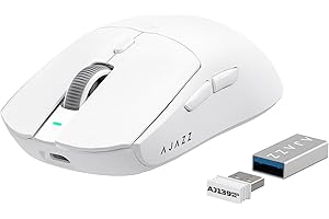 ATTACK SHARK AJAZZ AJ139PRO Bezprzewodowa mysz do gier SUPERLIGHT, Czujnik PAW3395, 26000 DPI, 4KHz, 2,4 GHz/USB C Przewodowa mysz e-sportowa, 6 program przycisków, Baterii 700 godzin, PC/MAC -Biały