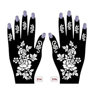 Apcute Mehandi art s for hand | Heena Art Temporary Tatto for Kids, Girls & Women, Easy to use, Best Mehandi Design Stencil Sticker collections, Design no - Apcute - H-B - 214