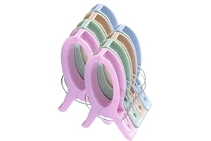 8 PCS Jumbo Größe Strandtuch Clips, Sinzau Vier Farben Wäscheklammern Kunststoff Clips Handtuch Klammer für Strand Pool tägliche Wäsche, schwere Badetuch etc