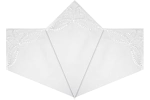 WARWICK & VANCE Damen-Taschentücher mit Schmetterlings-Spitzen-Ecken, 100 % Baumwolle, 29 x 29 cm, Weiß, 3 Stück Gr. Einheitsgröße, weiß