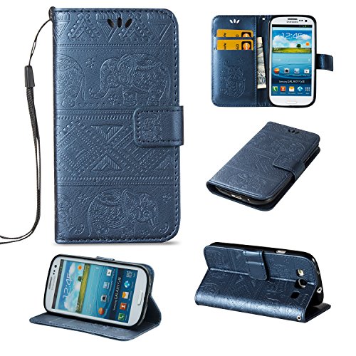 Cozy Hut Cover Schutzh  lle Handyh  lle Taschen Schalen Handy Tasche Flip Wallet Stil Samsung Galaxy S3   I9300  4 8 Zoll  Stammes- Elefant Pr  gemust