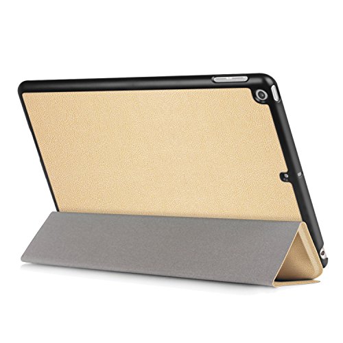 Smart Cover Hülle für neues Apple iPad 2017 9,7 Schutzhülle Flip Case aufstellbare Tasche Bookstyle Designe + GRATIS Stylus Touch Pen (Gold) - 6