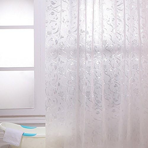 CCYYJJ Shower Curtain Waterproof Peva Print,Waterproof Green White Thick Hot Shower Curtain Shower Curtain In Frosted Glass Partition Curtains-A 80X180Cm(31X71Cm)