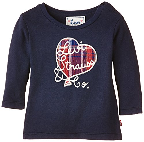 Levi's Baby-Girls Marny Long Sleeve T-Shirt, Dark Blue, 3-6 Months (Manufacturer Size:6 Months)