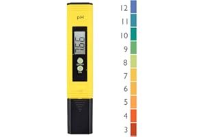 Nynelly Testeur de Ph Professionnel, Fonction D'étalonnage Automatique et 0,00-14,00 Gamme de Mesure pour l’Eau Portable Aquarium Hydroponie Piscine Plage de Mesure