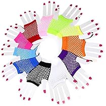 Bremorou 6 Paar Netzhandschuhe - 80er Jahre Style In Neon-Farben