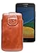 Produktbild Suncase Tasche für Motorola Moto G5 Plus / Leder Etui Handytasche Ledertasche Schutzhülle Case Hülle / in cognac