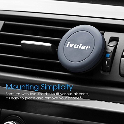 [2 Pezzi] iVoler Super Mini Supporto Auto Smartphone Magnetico Porta Cellulare Auto del Ventilatore Universale per iPhone X / 8 / 8 Plus / 7 / 7 Plus / 6(s) / 6(s) Plus / SE / 5s / 5, Samsung Galaxy S9 / S9+ / S8 / S8+ / S7 / S7 Edge / S6 / S5 / J5 / A5, Asus Zenfone 3 / 4, Huawei, Google Nexus, LG, Nokia, Blackberry, Xiaomi, Lenovo, HTC, ecc. - Nero