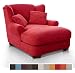 Produktbild CAVADORE XXL-Sessel Oasis / Großer Polstersessel im modernen Design / Inkl. 2 schöne Zierkissen / 120 x 99 x 145 / Webstoff in rot