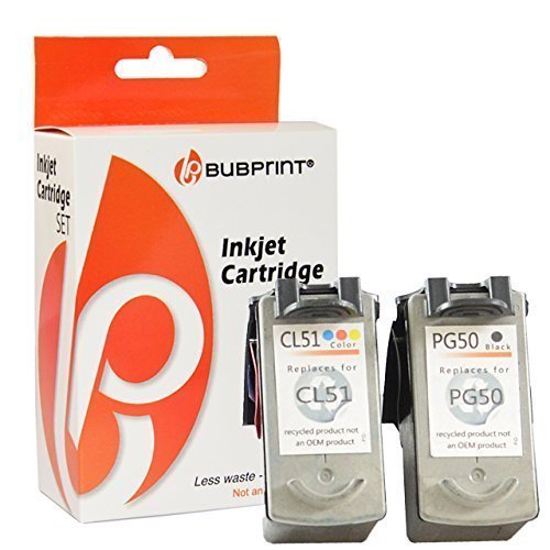 2 Druckerpatronen kompatibel für Canon CL-51 PG-50 SET