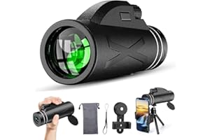 AIWORTH 80X100 Monocular Telescope for Adults - Compact Monoculars High Powered Telescope with BAK4 Prisms FMC Lens Zoom Focus - Waterproof Outdoor Monocular for Bird Watching Hiking Camping with Phone Tripod
