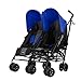 Obaby Apollo Twin Stroller with Black Footmuffs (Blue/Black/Grey)