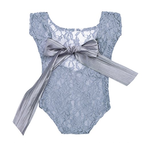 YiZYiF Bébés Filles Garçons Mignons Lace Costume Photo Photographie Prop Barboteuse Déguisement Costume de Bébé 0-3 Mois Gris 0-3 Mois