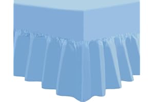 NIYS LUXURY BEDDING Arizone T180 Percale Standard Fitted Sheet in 14 Colours (Sky Blue, Single)