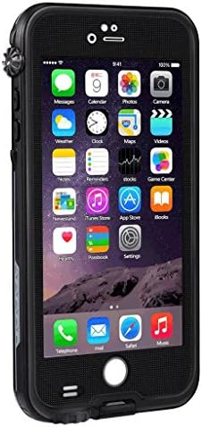 AOWOTO Protective Waterproof Case for iPhone 6s Plus/6 Plus 5.5 inch , [Grid Series] Dirtpoof Shockproof Snowproof Underwater Protection Cover Design (Black)