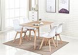 Wählen Sie Stuhl Farbe P & N Homewares® Lorenzo Esstisch und 4 Stühle Set Retro und modernes Skandinavisches Esszimmer Set Weiß Schwarz Grau Rot Pink Grün mit Holz braun Esstisch weiß