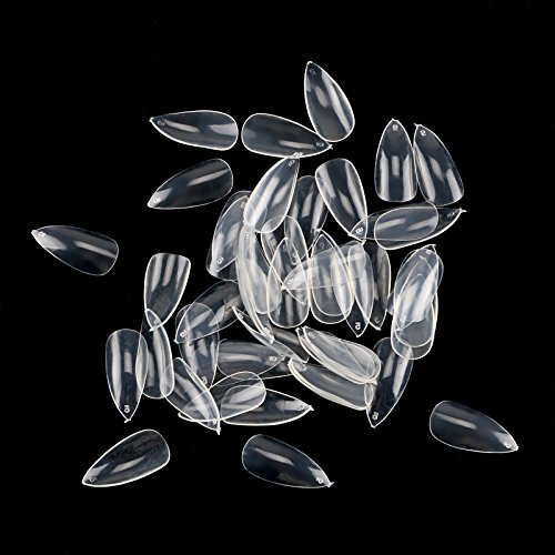 Odstore 600pc Oval Stiletto Pointy Full False Nail Tips Almond Shape Acrylic Gel Claw#3-019#Clear