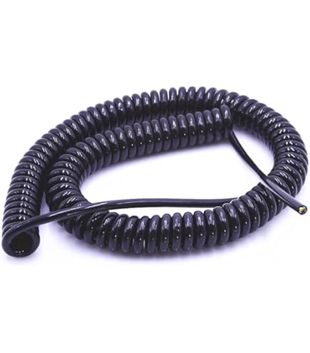 Spiralkabel 10-adrig Netzwerkkabel Dehnbar 1-15m - Doppelt Abgeschirmt Mit Federleitung