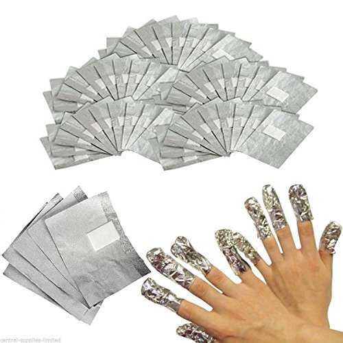 100 x Nail Art Soak Off Remover Gel Polish Acrylic Shellac Removal Foil Wraps
