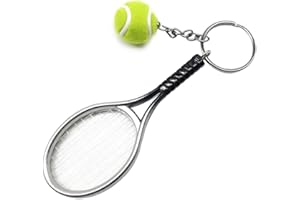 RIXERKOC Porte-clés en forme de raquette de tennis - En métal - Pendentif en forme de balle de tennis - Cadeau pour le sport