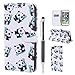 Produktbild Leder Handyhülle für iPhone 8 Plus / iPhone 7 Plus (Nicht für iPhone 8/7) Hülle, Handytasche Leder Flip Case für iPhone 8 Plus / iPhone 7 Plus, Schutzhülle Elegant Bunt Muster Schön Design für iPhone 8 Plus / iPhone 7 Plus, ZCRO Lederhülle Tasche Brieftasche Geldbörse PU Leder Handy Hüllen Wallet Flip Cover Etui Ledertasche mit Standfunktion Kartenfach Magnetverschluss Ultra Dünn Silikon Bumper Case Schale Glitzer Stift für iPhone 8 Plus / iPhone 7 Plus (Schwarz Weiß Panda)