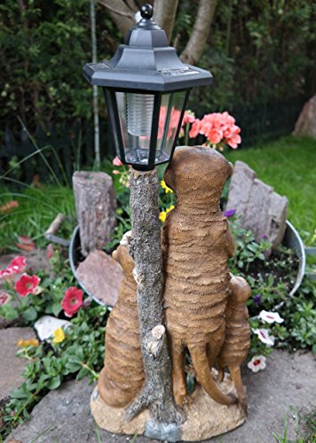 Erdmännchen Familie mit Solarlaterne Figur Gartenfigur 51 cm Garten Erdmännchenfamilie - 4