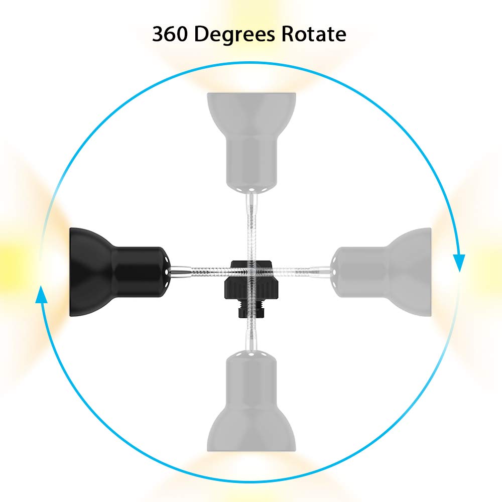DADYPET Tartaruga Illuminazione, Lampada Alogena Calore Retroilluminazione 25W UVA UVB per Rettile Lucertola Tartaruga… - immagine 8