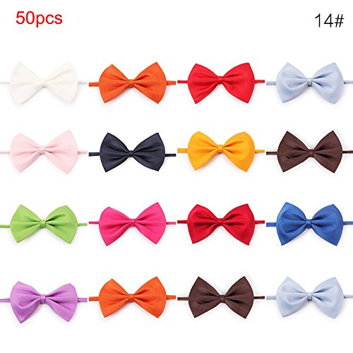 merymall 50 pezzi multicolore cane gatto animale domestico regolabile collare papillon cravatte, cane gatto cucciolo toelettatura accessori