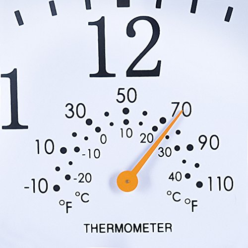 Tosnail Wanduhr mit Thermometer und Hygrometer ,weiß - 3