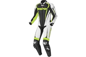 Berik Race-X 1-Teiler Motorrad Lederkombi (Black/White/Yellow,60)